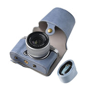 For FUJIFILM X-M5 Retro Litchi Texture Leather Full Body Camera Case Bag with Strap(Blue)