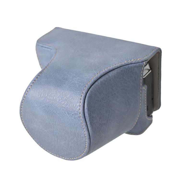 For FUJIFILM X-M5 Retro Litchi Texture Leather Full Body Camera Case Bag with Strap(Blue) - free shipping - PMC TechLife - Order now!