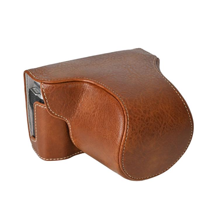 For FUJIFILM X-M5 Retro Litchi Texture Leather Full Body Camera Case Bag with Strap(Coffee) - free shipping - PMC Jewellery - Order now!