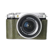 For FUJIFILM X-M5 Retro Litchi Texture Leather Full Body Camera Case Bag with Strap(Green)