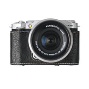 For FUJIFILM X-M5 Retro Litchi Texture Leather Full Body Camera Case Bag with Strap(Black)