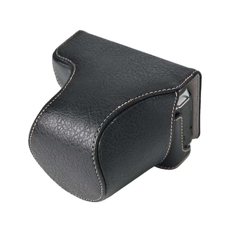 For FUJIFILM X-M5 Retro Litchi Texture Leather Full Body Camera Case Bag with Strap(Black)