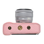 For FUJIFILM X-M5 Retro Litchi Texture Leather Full Body Camera Case Bag with Strap(Pink)