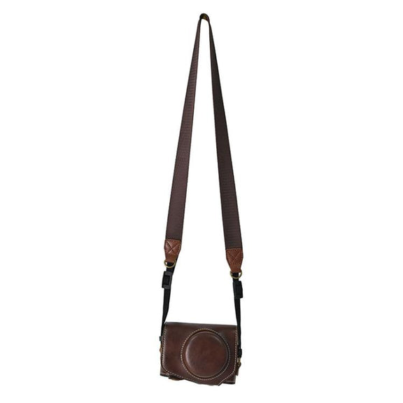 For Canon G7 X Mark III / G7X3 Retro Pull Up Leather Full Body Camera Case Bag with Strap(Coffee)