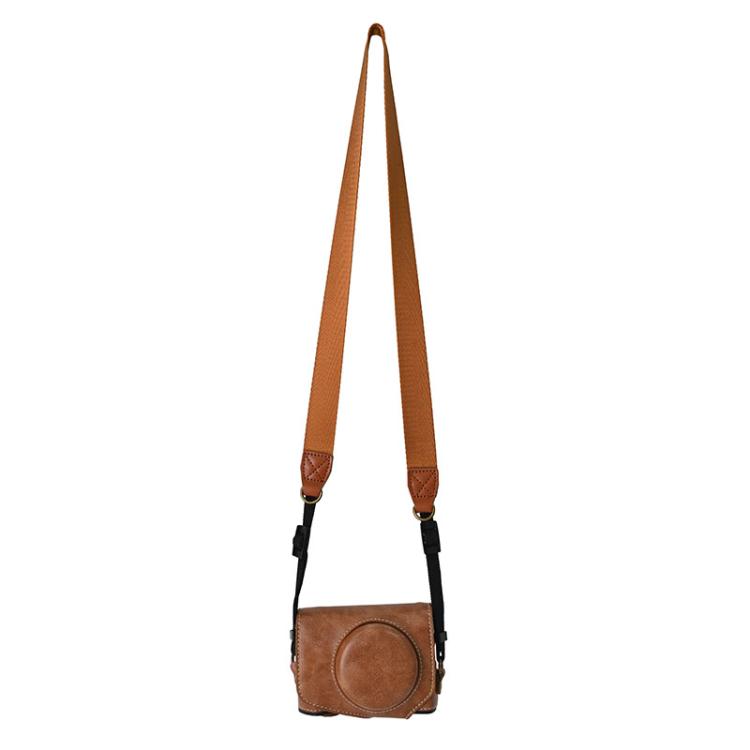 For Canon G7 X Mark III / G7X3 Retro Pull Up Leather Full Body Camera Case Bag with Strap(Brown)