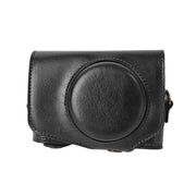 For Canon PowerShot SX740 HS Retro Pull Up Leather Full Body Camera Case Bag with Strap(Black)