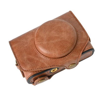 For Canon PowerShot SX740 HS Retro Pull Up Leather Full Body Camera Case Bag with Strap(Brown) - free shipping - PMC Jewellery - Order now!