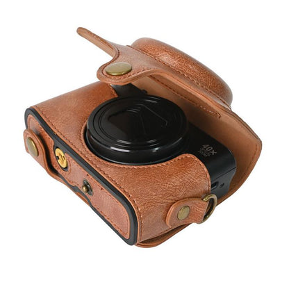 For Canon PowerShot SX740 HS Retro Pull Up Leather Full Body Camera Case Bag with Strap(Brown) - free shipping - PMC Jewellery - Order now!