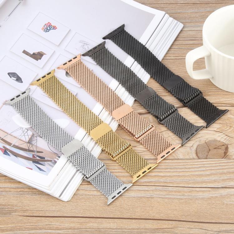 For Apple Watch 42mm / 41mm / 40mm / 38mm Double-section Magnetic Milanese Steel Watch Band(Gold) - free shipping - PMC TechLife - Order now!