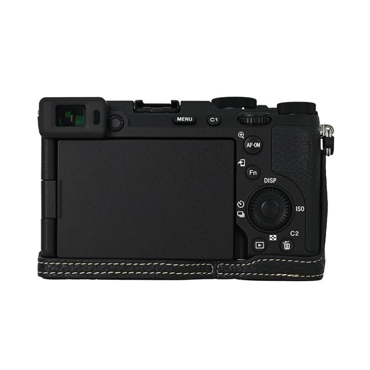 For Sony ILCE-7CM2 / Alpha 7C II Litchi Texture PU Leather Camera Half Case Base(Black)