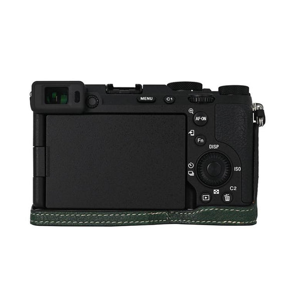 For Sony ILCE-7CM2 / Alpha 7C II Litchi Texture PU Leather Camera Half Case Base(Green)