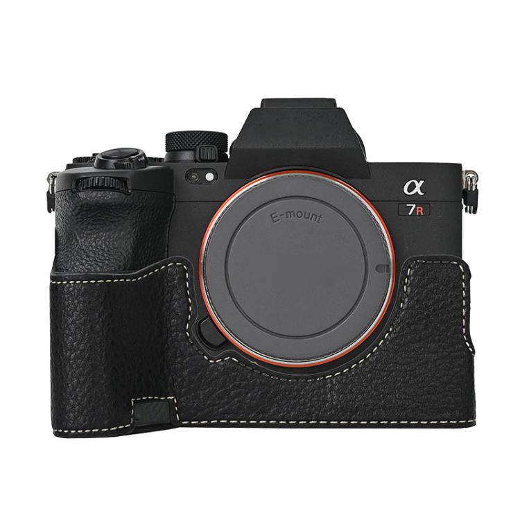 For Sony ILCE7RM5 / A7R5 Litchi Texture PU Leather Camera Half Case Base(Black) - free shipping - PMC TechLife - Order now!