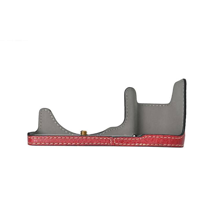 For Sony ILCE-6400 / A6300 / A6200 Litchi Texture PU Leather Camera Half Case Base(Wine Red) - free shipping - PMC TechLife - Order now!