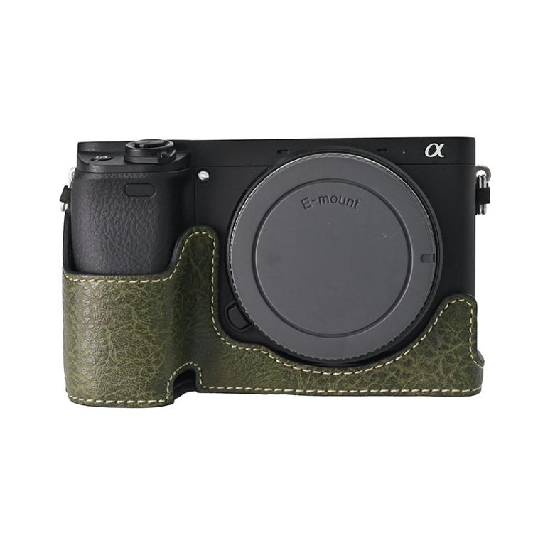 For Sony ILCE-6400 / A6300 / A6200 Litchi Texture PU Leather Camera Half Case Base(Green) - free shipping - PMC TechLife - Order now!