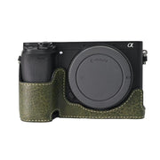 For Sony ILCE-6400 / A6300 / A6200 Litchi Texture PU Leather Camera Half Case Base(Green)