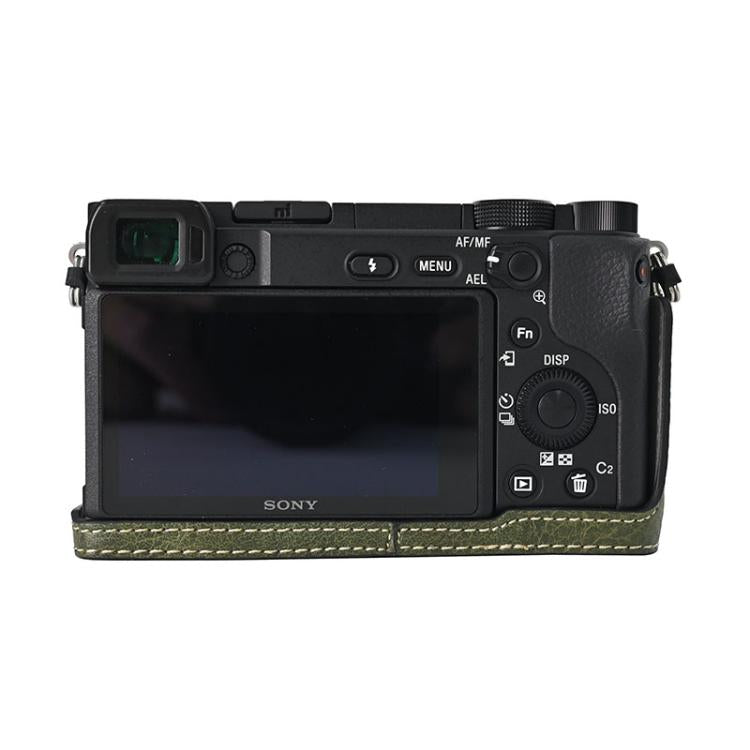 For Sony ILCE-6400 / A6300 / A6200 Litchi Texture PU Leather Camera Half Case Base(Green)