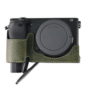 For Sony ILCE-6400 / A6300 / A6200 Litchi Texture PU Leather Camera Half Case Base(Green)