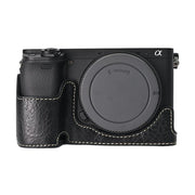 For Sony ILCE-6400 / A6300 / A6200 Litchi Texture PU Leather Camera Half Case Base(Black)