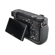 For Sony ILCE-6400 / A6300 / A6200 Litchi Texture PU Leather Camera Half Case Base(Black)