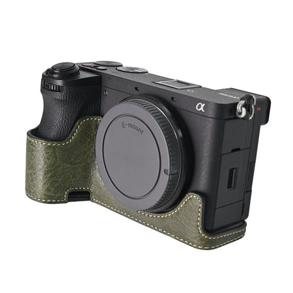 For Sony ILCE-6700 / A6700 Litchi Texture PU Leather Camera Half Case Base(Green)