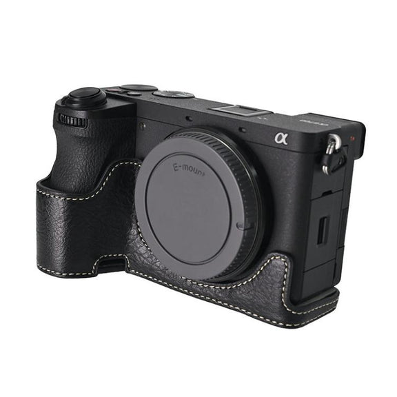 For Sony ILCE-6700 / A6700 Litchi Texture PU Leather Camera Half Case Base(Black)