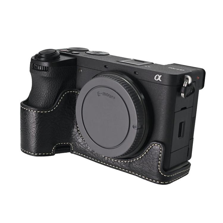 For Sony ILCE-6700 / A6700 Litchi Texture PU Leather Camera Half Case Base(Black)