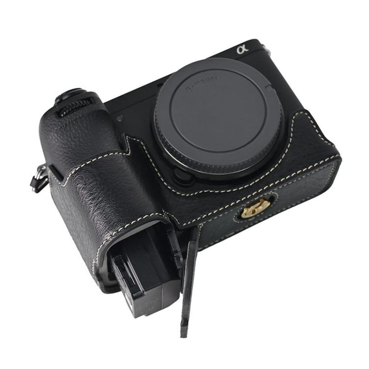 For Sony ILCE-6700 / A6700 Litchi Texture PU Leather Camera Half Case Base(Black) - free shipping - PMC TechLife - Order now!
