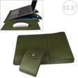 PU05 Sleeve Leather Case Carrying Bag with Small Storage Bag for 13.3 inch Laptop(Green) - 13.3 inch by PMC TechLife | Online Shopping South Africa | PMC TechLife | Buy Now Pay Later Mobicred