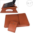 PU05 Sleeve Leather Case Carrying Bag with Small Storage Bag for 14.1 inch Laptop(Yellow) - 14.1 inch by PMC TechLife | Online Shopping South Africa | PMC TechLife | Buy Now Pay Later Mobicred