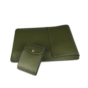 PU05 Sleeve Leather Case Carrying Bag with Small Storage Bag for 14.1 inch Laptop(Green)