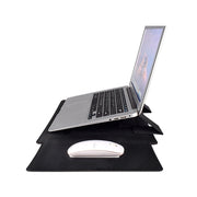 PU05 Sleeve Leather Case Carrying Bag with Small Storage Bag for 15.4 inch Laptop(Black)
