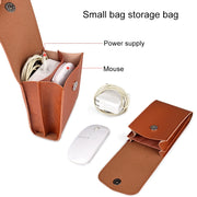 PU05 Sleeve Leather Case Carrying Bag with Small Storage Bag for 15.4 inch Laptop(Green)