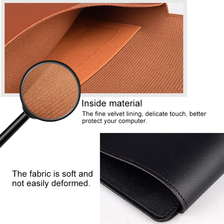 PU05 Sleeve Leather Case Carrying Bag with Small Storage Bag for 15.4 inch Laptop(Green)