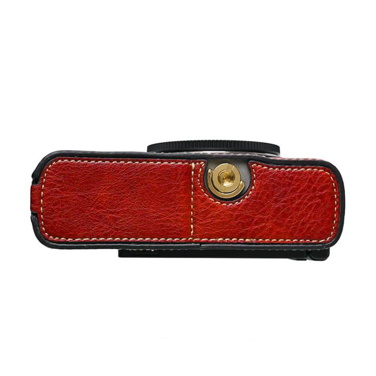 For Panasonic LUMIX S9 Litchi Texture PU Leather Camera Half Case Base(Wine Red)