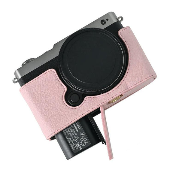 For Panasonic LUMIX S9 Litchi Texture PU Leather Camera Half Case Base(Pink)