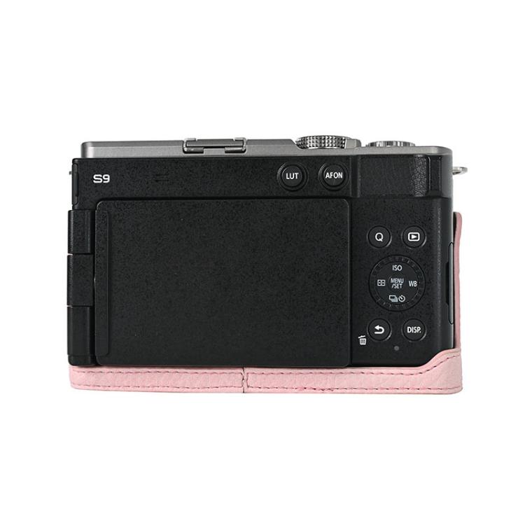 For Panasonic LUMIX S9 Litchi Texture PU Leather Camera Half Case Base(Pink)