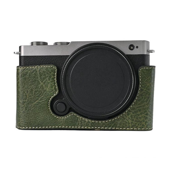 For Panasonic LUMIX S9 Litchi Texture PU Leather Camera Half Case Base(Green)