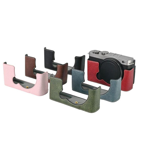 For Panasonic LUMIX S9 Litchi Texture PU Leather Camera Half Case Base(Pink)