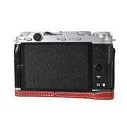 For FUJIFILM X-M5 Litchi Texture PU Leather Camera Half Case Base(Wine Red)