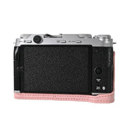 For FUJIFILM X-M5 Litchi Texture PU Leather Camera Half Case Base(Pink)