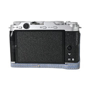For FUJIFILM X-M5 Litchi Texture PU Leather Camera Half Case Base(Blue)