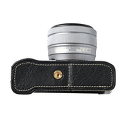 For FUJIFILM X-M5 Litchi Texture PU Leather Camera Half Case Base(Black)