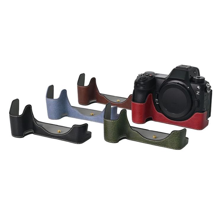 For Nikon Z6III Litchi Texture PU Leather Camera Half Case Base(Wine Red) - free shipping - PMC TechLife - Order now!