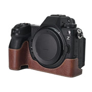 For Nikon Z6III Litchi Texture PU Leather Camera Half Case Base(Coffee)