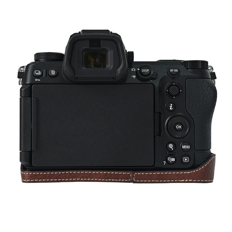 For Nikon Z6III Litchi Texture PU Leather Camera Half Case Base(Coffee)