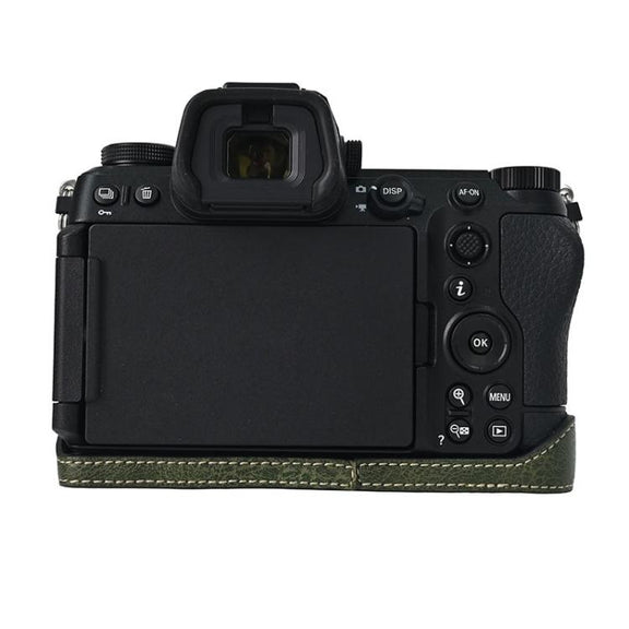 For Nikon Z6III Litchi Texture PU Leather Camera Half Case Base(Green)