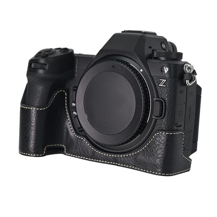 For Nikon Z6III Litchi Texture PU Leather Camera Half Case Base(Black)