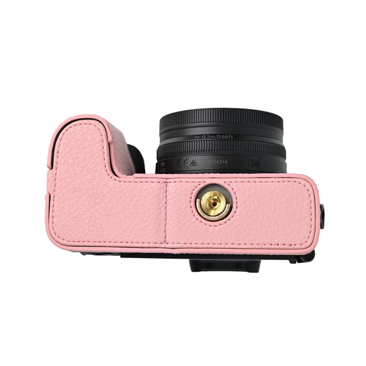 For Nikon Z50II Litchi Texture PU Leather Camera Half Case Base(Pink) - free shipping - PMC TechLife - Order now!