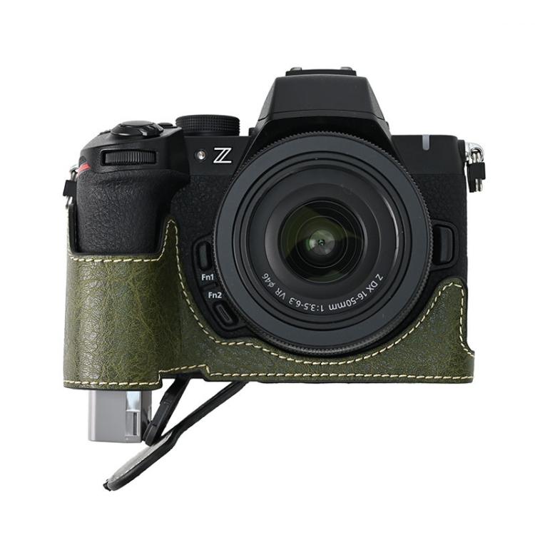 For Nikon Z50II Litchi Texture PU Leather Camera Half Case Base(Green) - free shipping - PMC TechLife - Order now!
