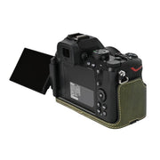 For Nikon Z50II Litchi Texture PU Leather Camera Half Case Base(Green)